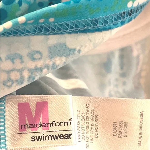 Maidenform Blue and White One-Piece Tankini Top with Custom Lift Padding - Picture 4 of 6